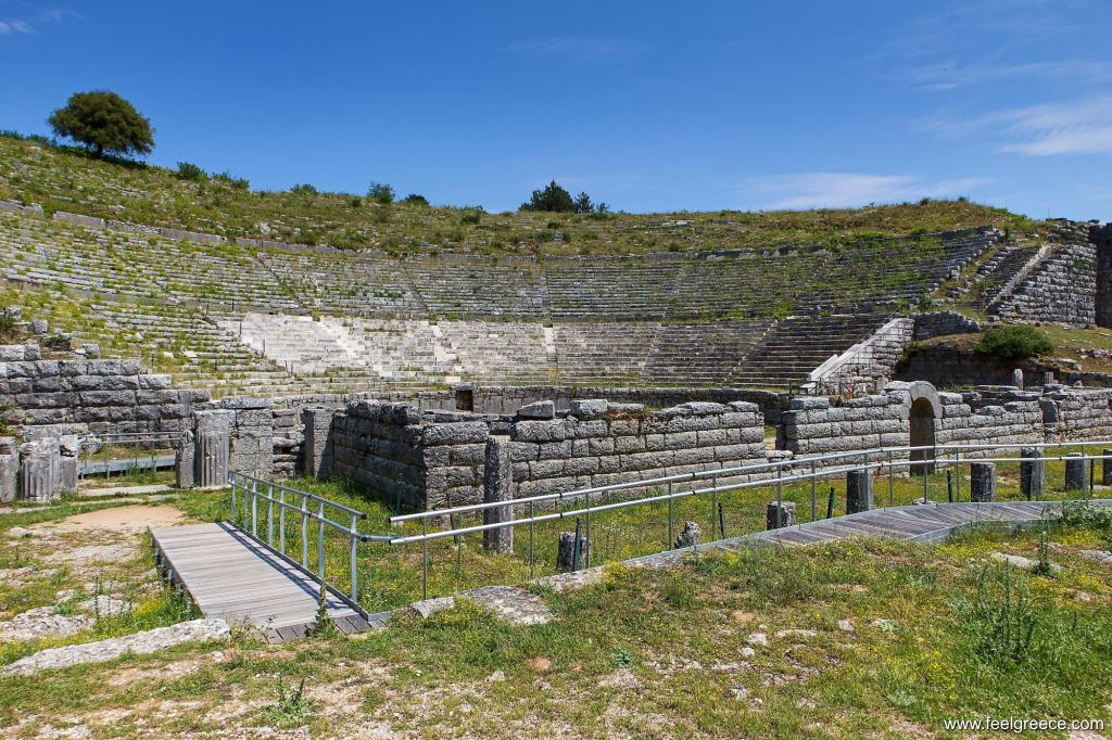 Ruins of ancient theater near the village