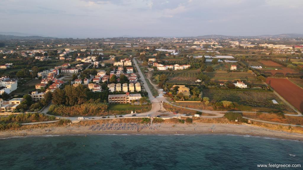 Part of the beach seen from the air
