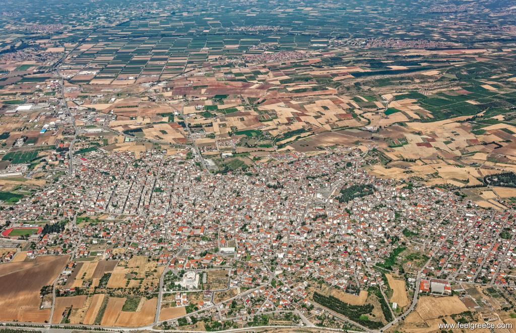 Aerial panoramic view of the town