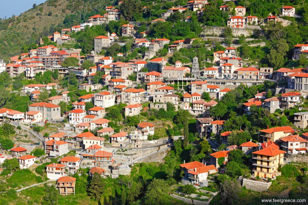 Moutainous village built on a slope