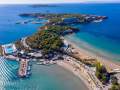 Peninsula with beach resort in Ormos Vouliagmenis