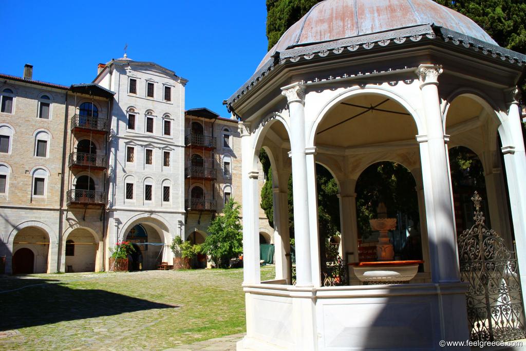 Zographou Monastery yard and main entrance