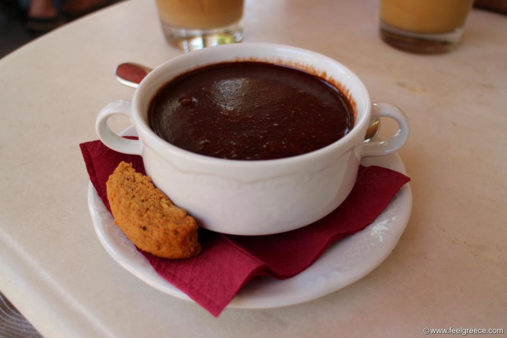 Hot chocolate with oranges desert