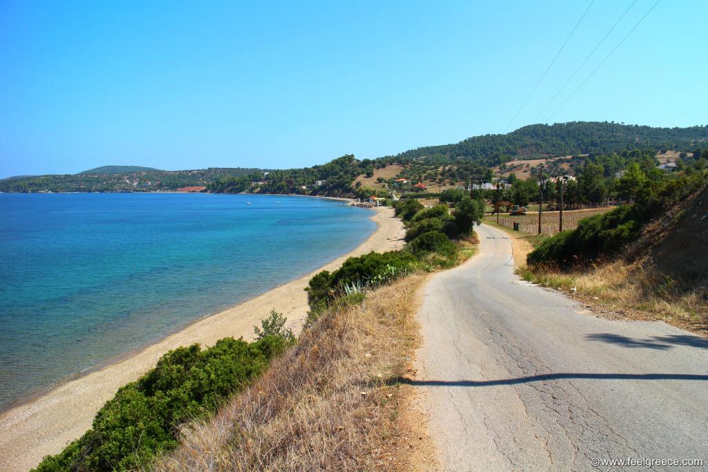 The main road along the beach