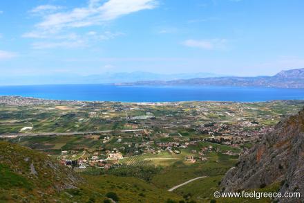 view to the Isthmus of Corinth from the castle hill