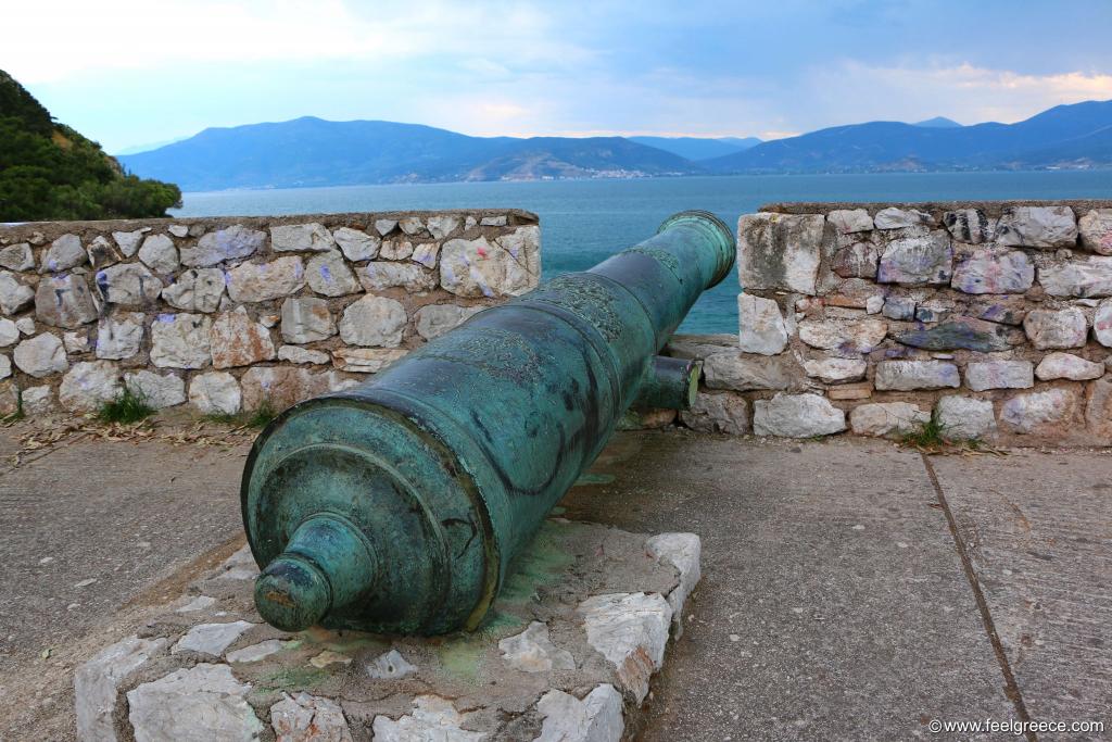 close view to one of the five cannons