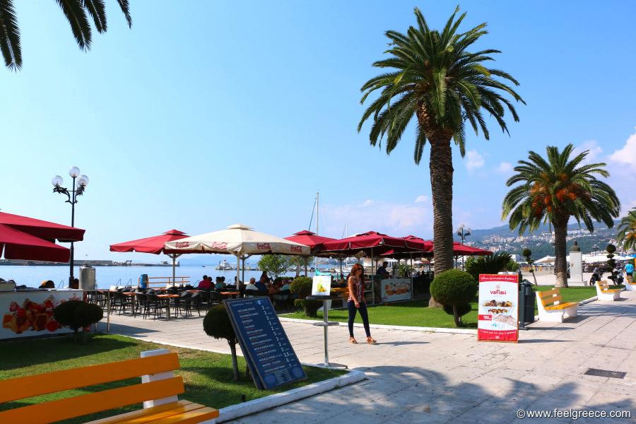 the promenade with cafes