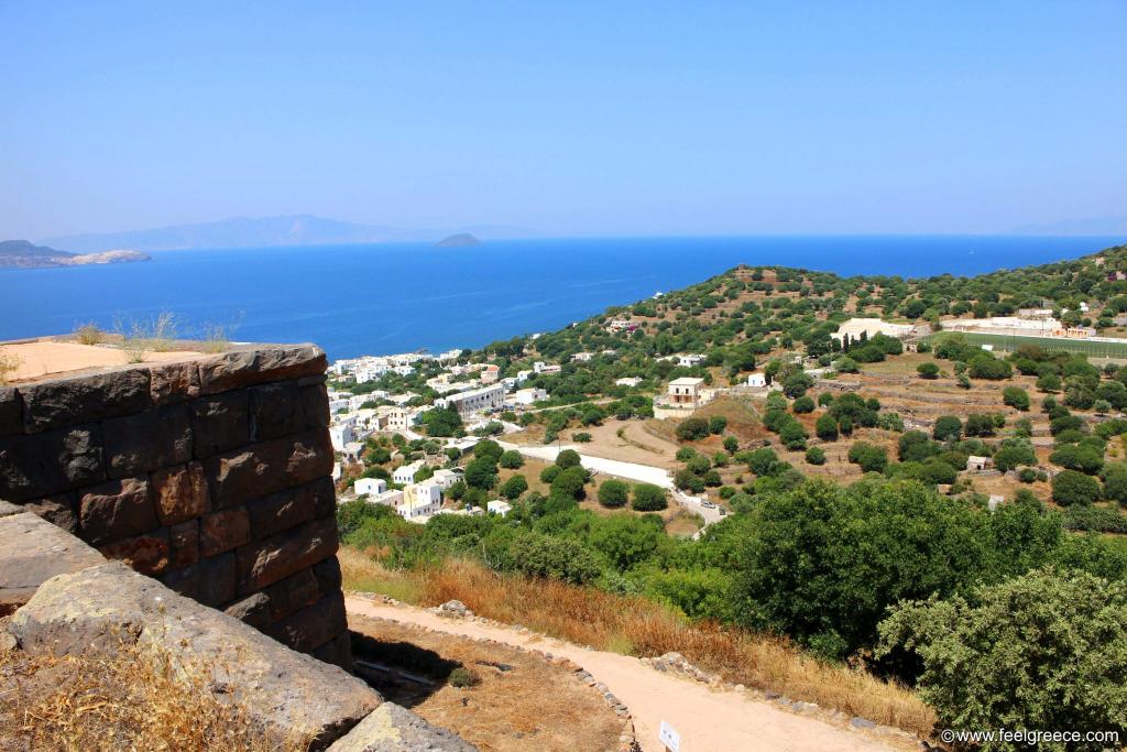 From the towers there is magnificent view to the village, the island and even Kos