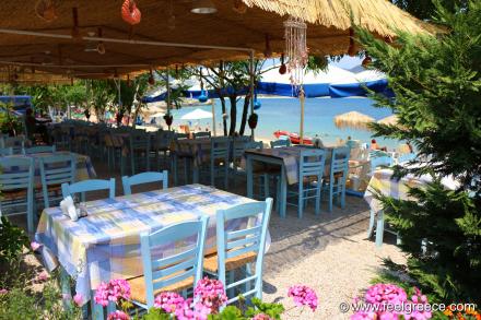Beach taverna at Pygadaki