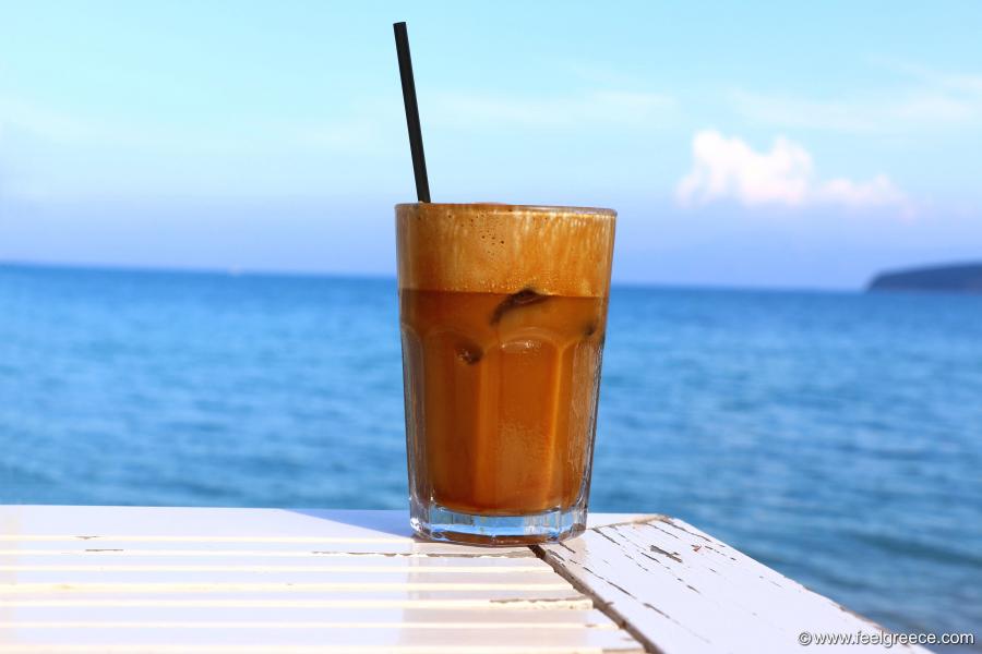 Frappe at the seafront of Nea Peramos