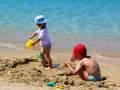 Kids playing with the sand