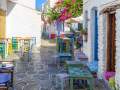 Alley and cafeterias in Chora
