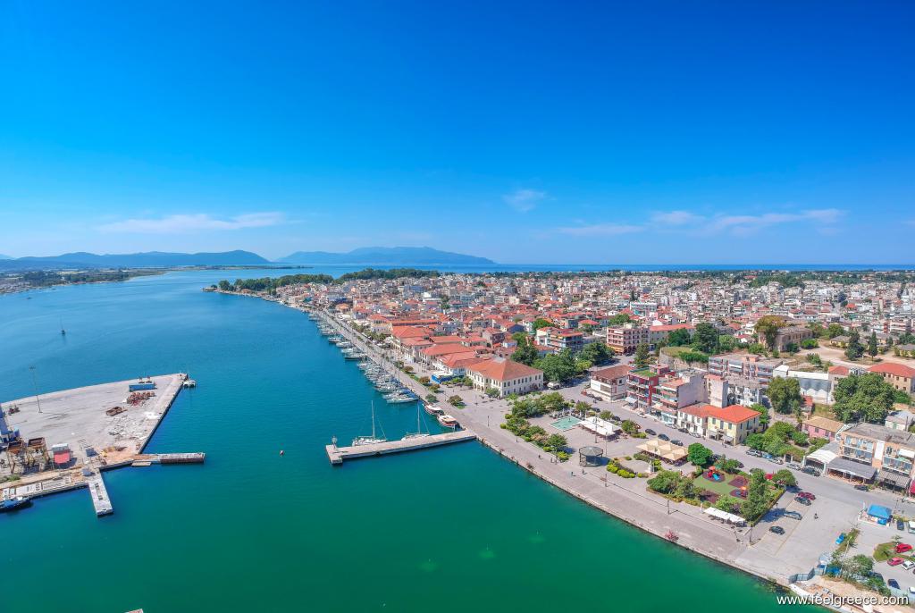 Aerial view of the port and promenade