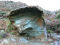 Layered multicolored rock