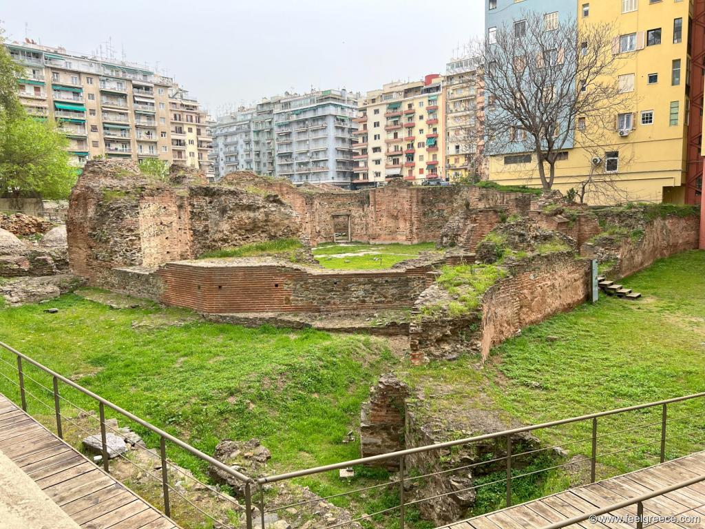 Ruins of the palace among residential buildings